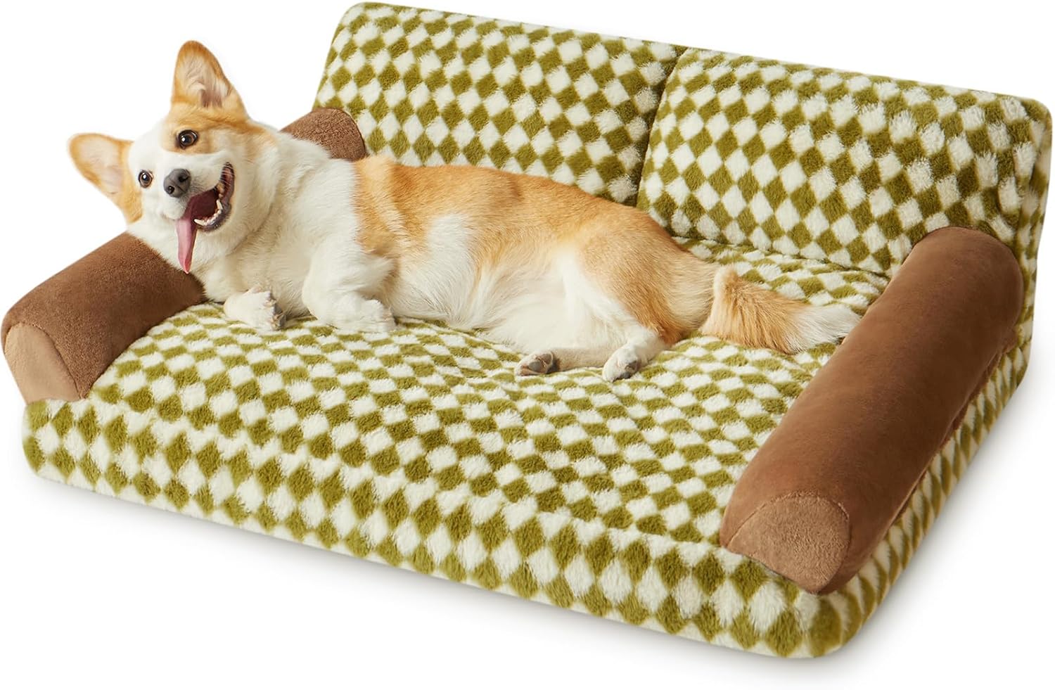Cat Couch Bed And Dog Couch Bed Pet Couch Bed For Small Pet Cute Dog Sofa Bed Cat Sofa Pet Sofa With Non-Slip Bottom Checkered Dog Bed With Washable Cover