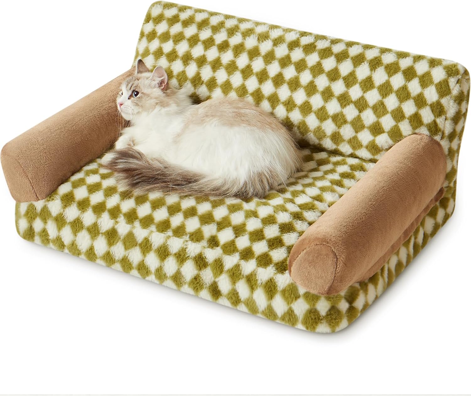 Cat Couch Bed And Dog Couch Bed Pet Couch Bed For Small Pet Cute Dog Sofa Bed Cat Sofa Pet Sofa With Non-Slip Bottom Checkered Dog Bed With Washable Cover